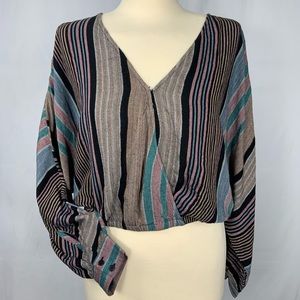 American Eagle Multicolored Striped Blouse